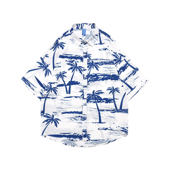 Мъжка ежедневна риза с класическа яка в бял и син цвят 