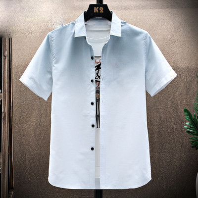 Модерна риза с класическа яка и къс ръкав в няколко цвята за мъже