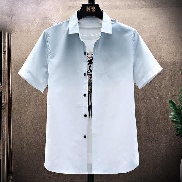 Модерна риза с класическа яка и къс ръкав в няколко цвята за мъже