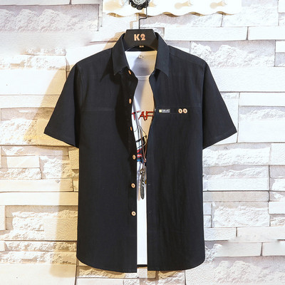 Лятна мъжка риза с класическа яка и къс ръкав - няколко цвята