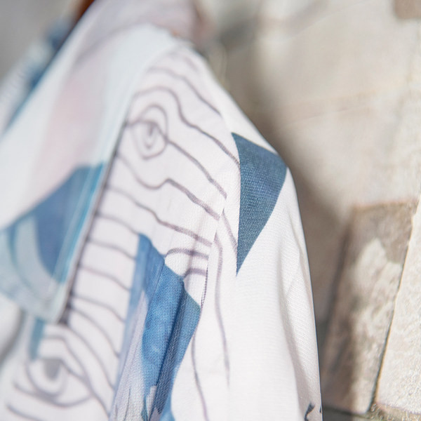 Мъжка широка риза с джоб и къс ръкав