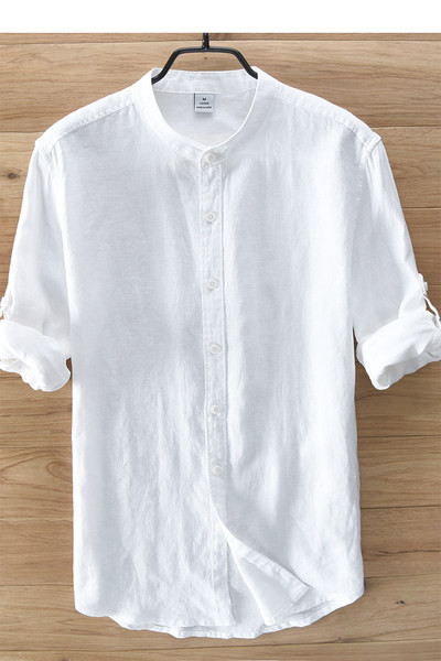 Нов модел мъжка риза с подвиващи се ръкави с копчета 