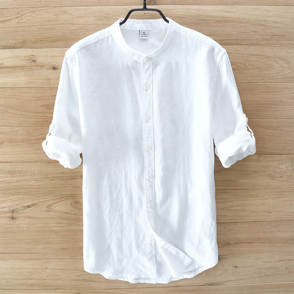 Нов модел мъжка риза с подвиващи се ръкави с копчета 