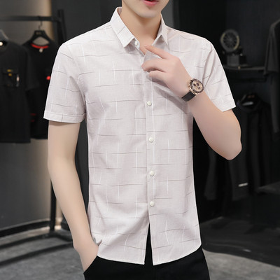 Нов модел лятна мъжка риза с къс ръкав -няколко цвята