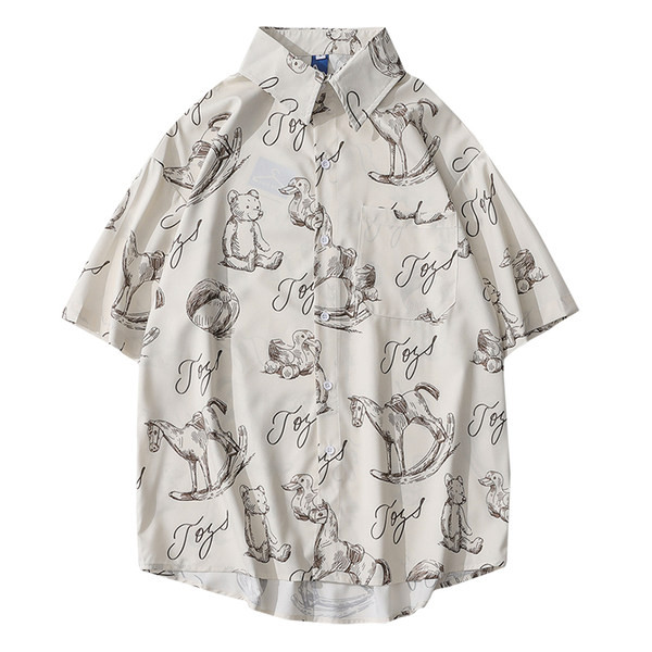 Мъжка риза в бял цвят и апликация 