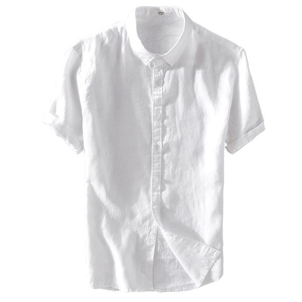 Мъжка едноцветна риза изчистен модел с копчета