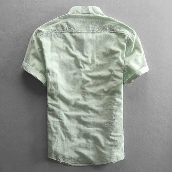 Мъжка лятна едноцветна риза с копчета