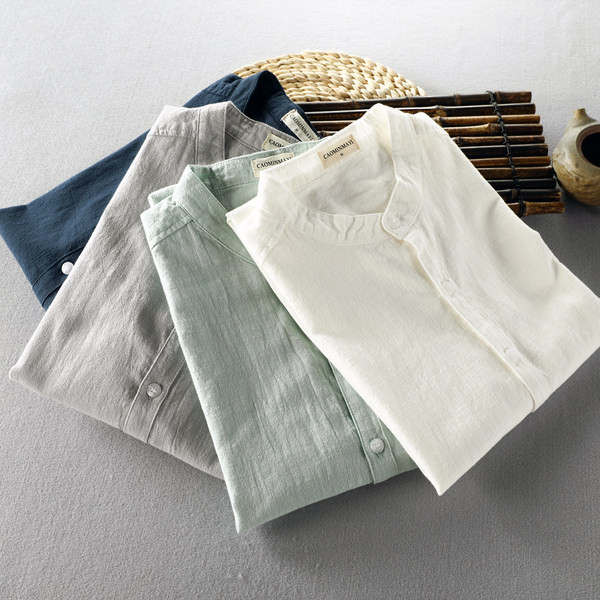 Лятна едноцветна риза с регулиращи се ръкави