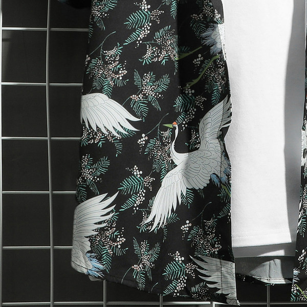 Мъжка риза с копчета и класическа яка в зелен цвят 