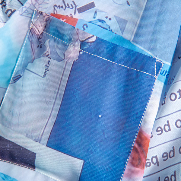 Мъжка цветна риза с класическа яка и къс ръкав