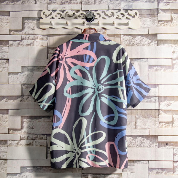 Цветна мъжка риза с къс ръкав