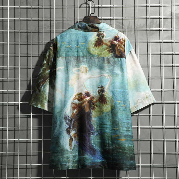 Мъжка риза с цветен десен и джоб