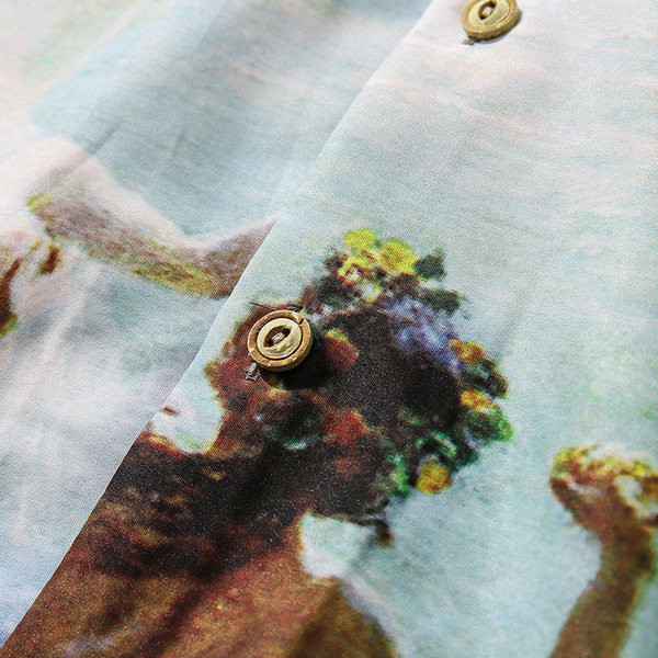 Мъжка риза с цветен десен и джоб