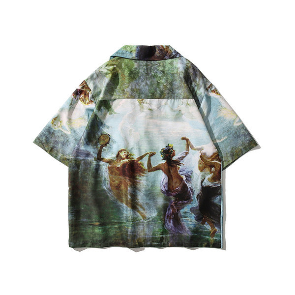 Мъжка риза с цветен десен и джоб