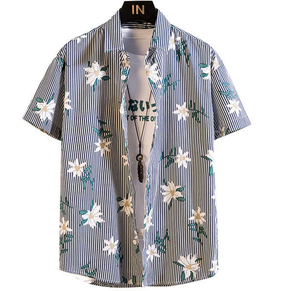 Мъжка лятна риза с къс ръкав подходяща за ежедневието 