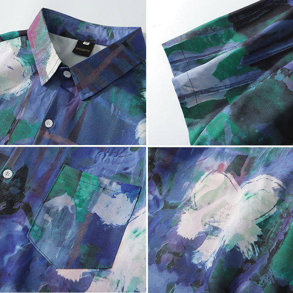 Мъжка риза с къс ръкав и  класическа яка