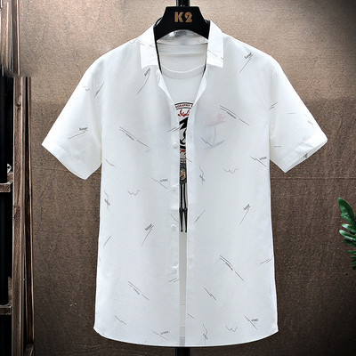 Ежедневна мъжка риза с яка и къс ръкав -няколко цвята