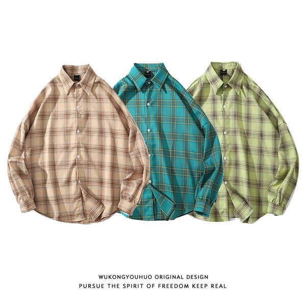 Мъжка карирана риза с  дълъг ръкав