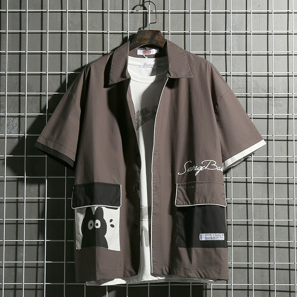 Мъжка модерна риза с класическа яка и копчета 