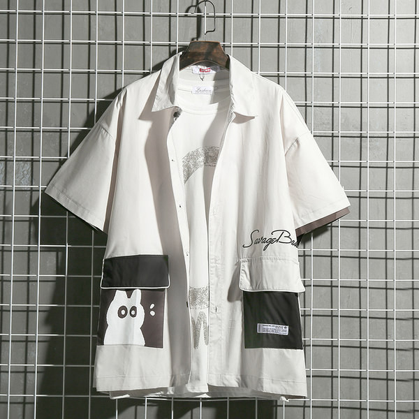 Мъжка модерна риза с класическа яка и копчета 