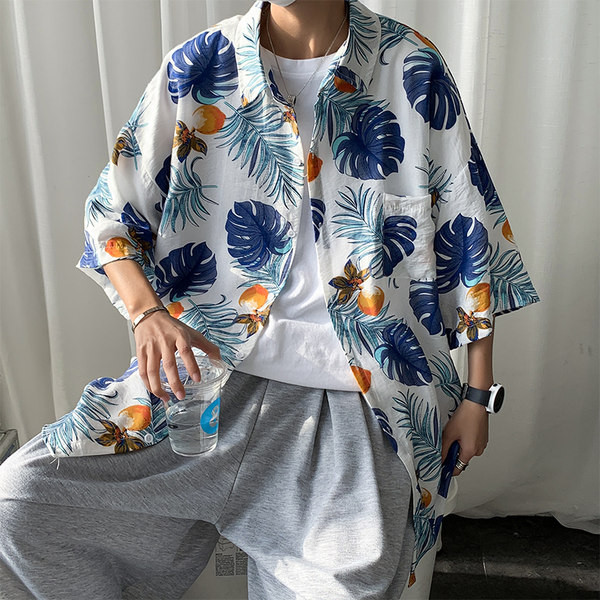 Широк модел риза с 3/4 ръкав за мъже 