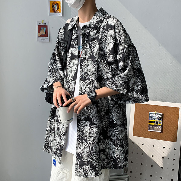 Широк модел риза с 3/4 ръкав за мъже 