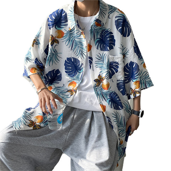 Широк модел риза с 3/4 ръкав за мъже 