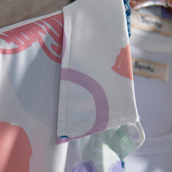 Ежедневна риза с класическа яка и къс ръкав