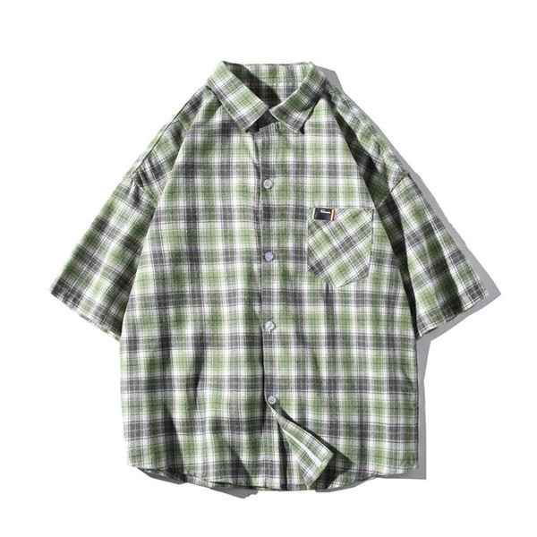 Мъжка ежедневна риза с 3/4 ръкав и емблема 