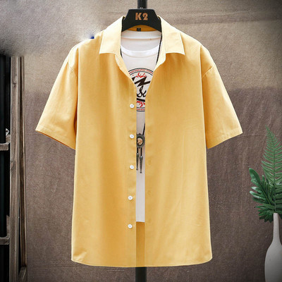 Нов модел мъжка риза с класическа яка и къс ръкав в няколко цвята