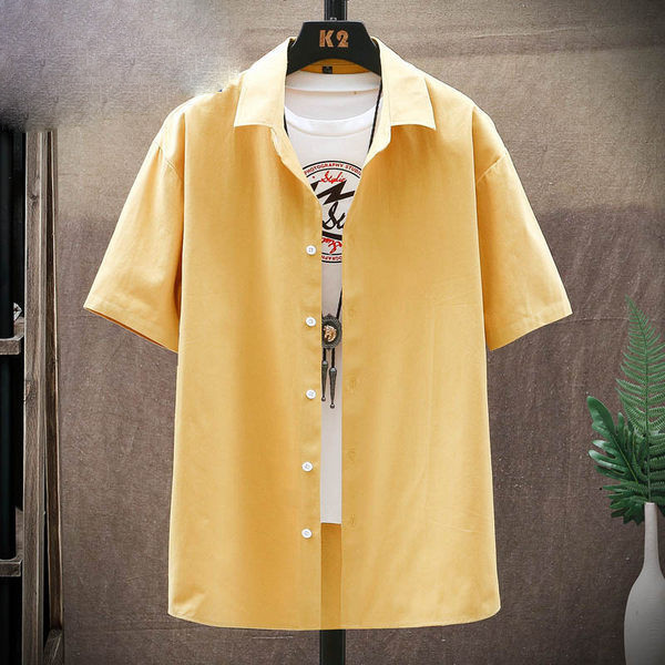 Нов модел мъжка риза с класическа яка и къс ръкав в няколко цвята