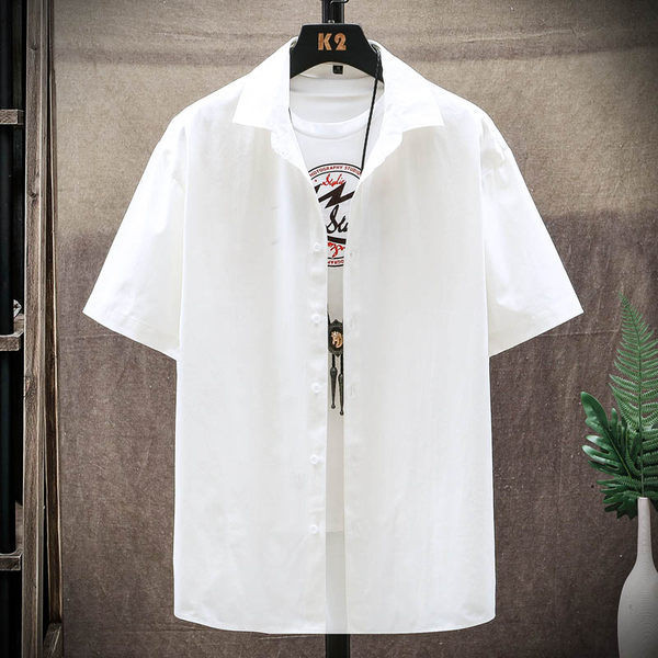 Нов модел мъжка риза с класическа яка и къс ръкав в няколко цвята