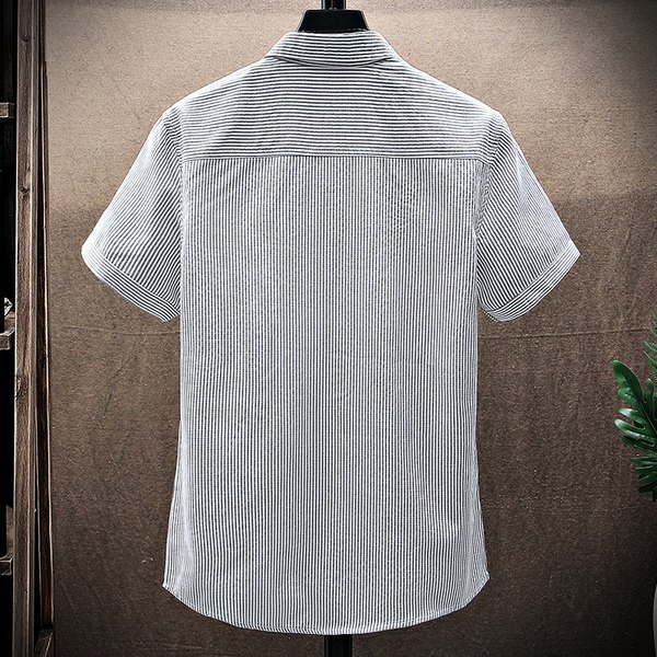 Модерна мъжка риза с джоб и бродерия -няколко цвята