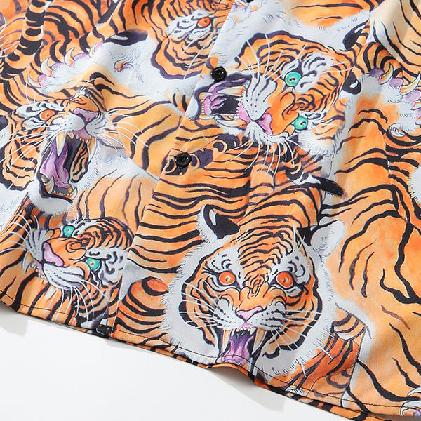 Мъжка стилна риза с копчета и къс ръкав 