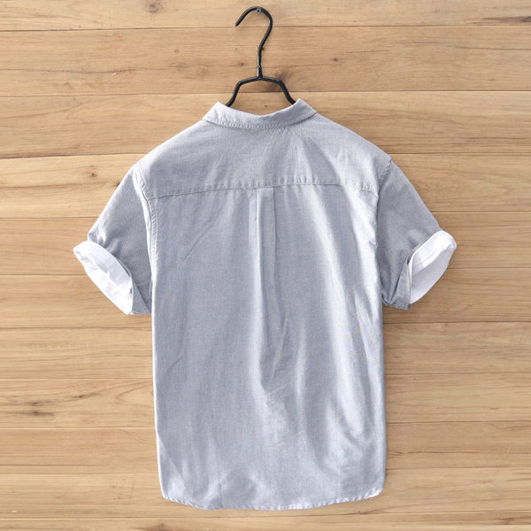 Ежедневна памучна риза за мъже с къс ръкав