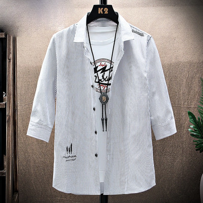 Нов модел мъжка риза с класическа яка и копчета - три цвята