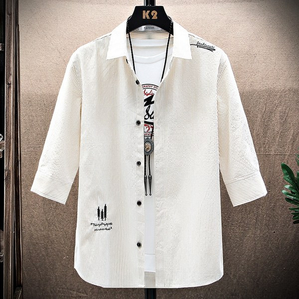 Нов модел мъжка риза с класическа яка и копчета - три цвята