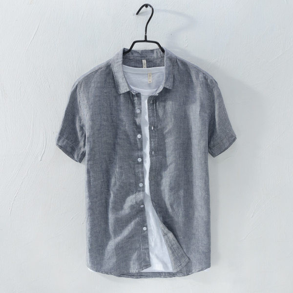 Изчистен модел едноцветна риза за мъже