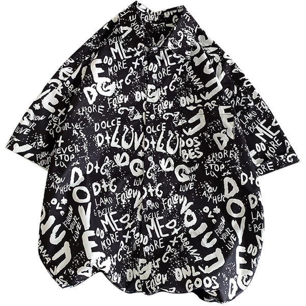 Мъжка риза свободен модел с 3/4 ръкав и класическа яка 