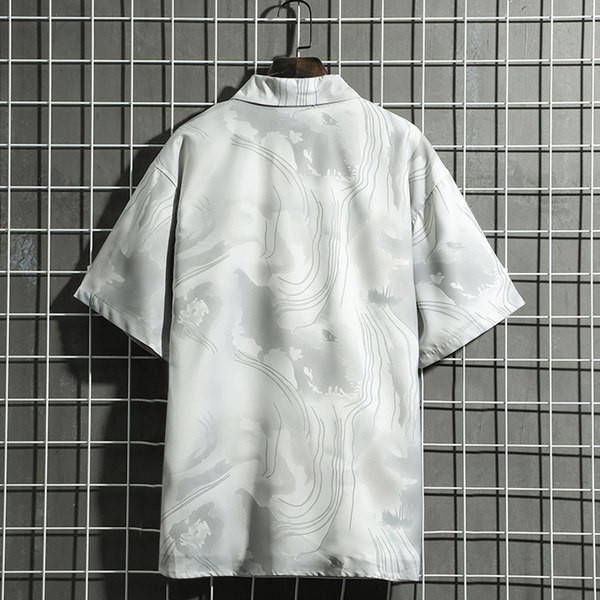 Мъжка риза с класическа яка в сив цвят 