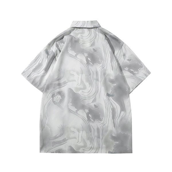 Мъжка риза с класическа яка в сив цвят 