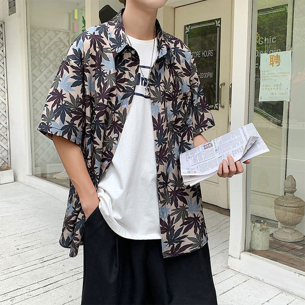 Ежедневна мъжка риза с 3/4 ръкав и апликация 