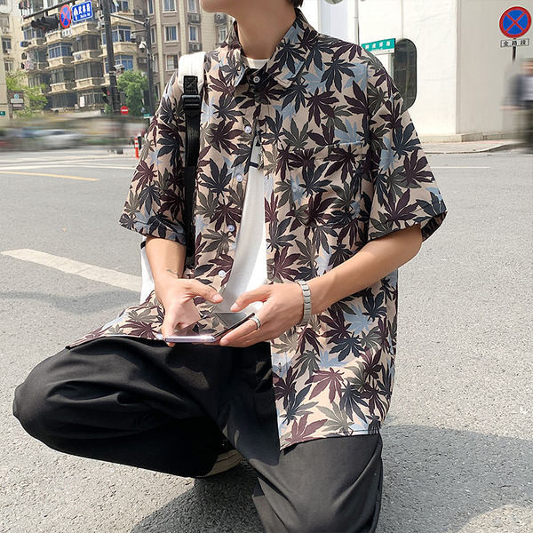 Ежедневна мъжка риза с 3/4 ръкав и апликация 