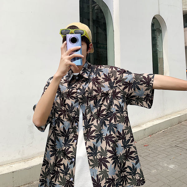 Ежедневна мъжка риза с 3/4 ръкав и апликация 