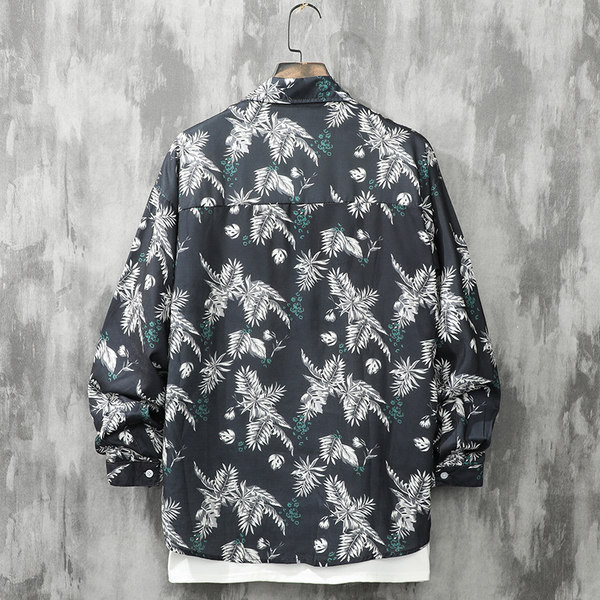 Мъжка ежедневна риза с класическа яка в зелен и черен цвят 