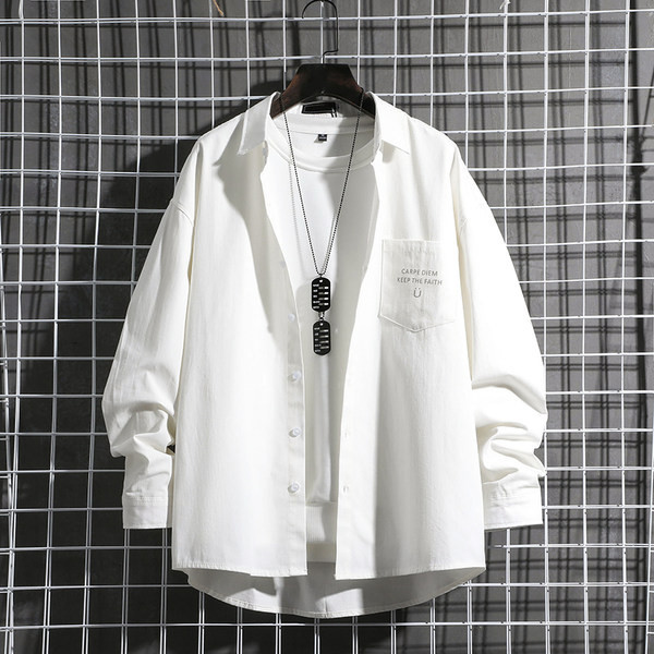 Модерна мъжка риза с класическа яка и джоб в четири цвята