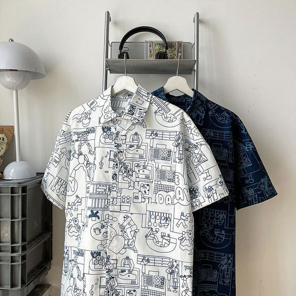 Лятна риза свободен модел с апликация и копчета 