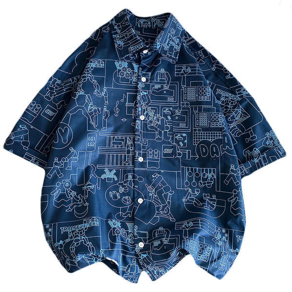 Лятна риза свободен модел с апликация и копчета 