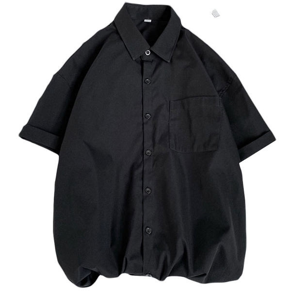 Свободна мъжка риза с 3/4 ръкав  и джоб