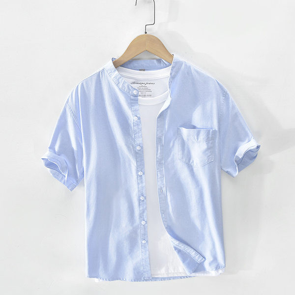 Лятна риза с джоб и къс ръкав